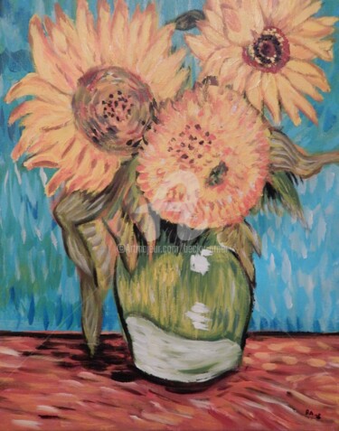 Van Gogh's Three Sunflowers in a Vase